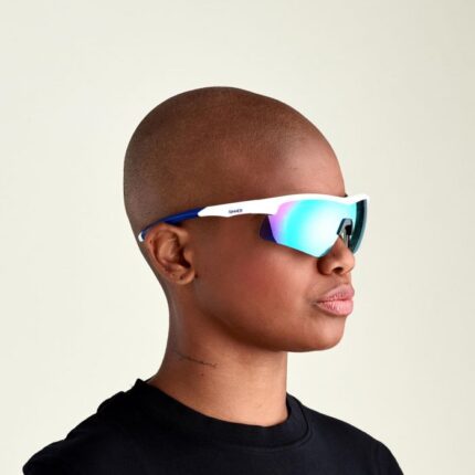 Sinner sunglasses osler white model woman side