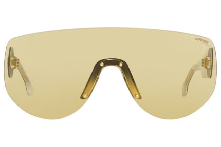 Carrera flaglab 12 sunglasses womens shield yellow black yellow gold mirror 4cwet 2