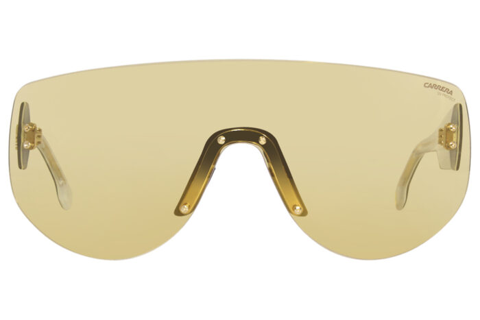 Carrera flaglab 12 sunglasses womens shield yellow black yellow gold mirror 4cwet 2