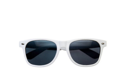 White sunglasses on white background