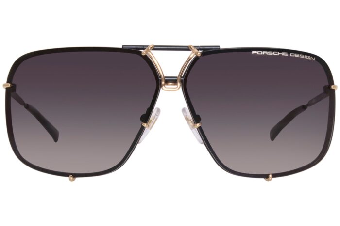 Porsche design p8298 sunglasses mens pilot shape black gold gradient grey olive silver mirrored d 4